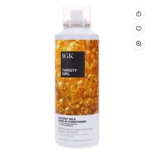 IGK THIRSTY GIRL COCONUT MILK LEAVE-IN CONDITIONER, unisex hair product, NEW